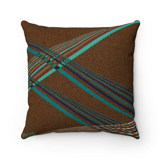 Sky Trails Bark Faux Suede Square Pillow