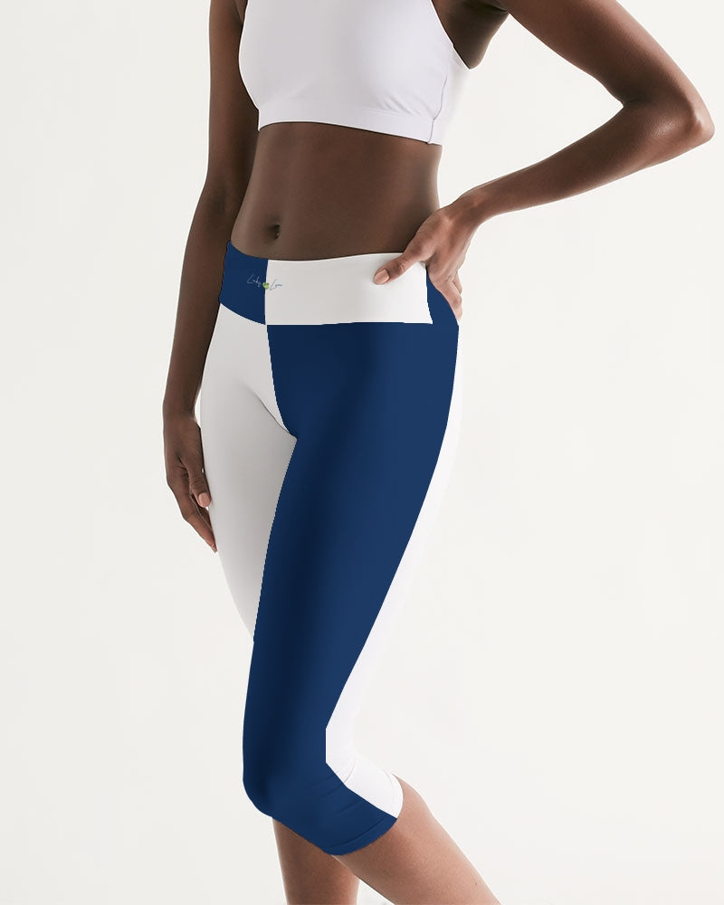 Blocks Navy Seas Women's Mid-Rise Capri
