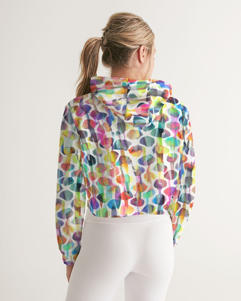 Vieste Women's All-Over Print Cropped Hoodie