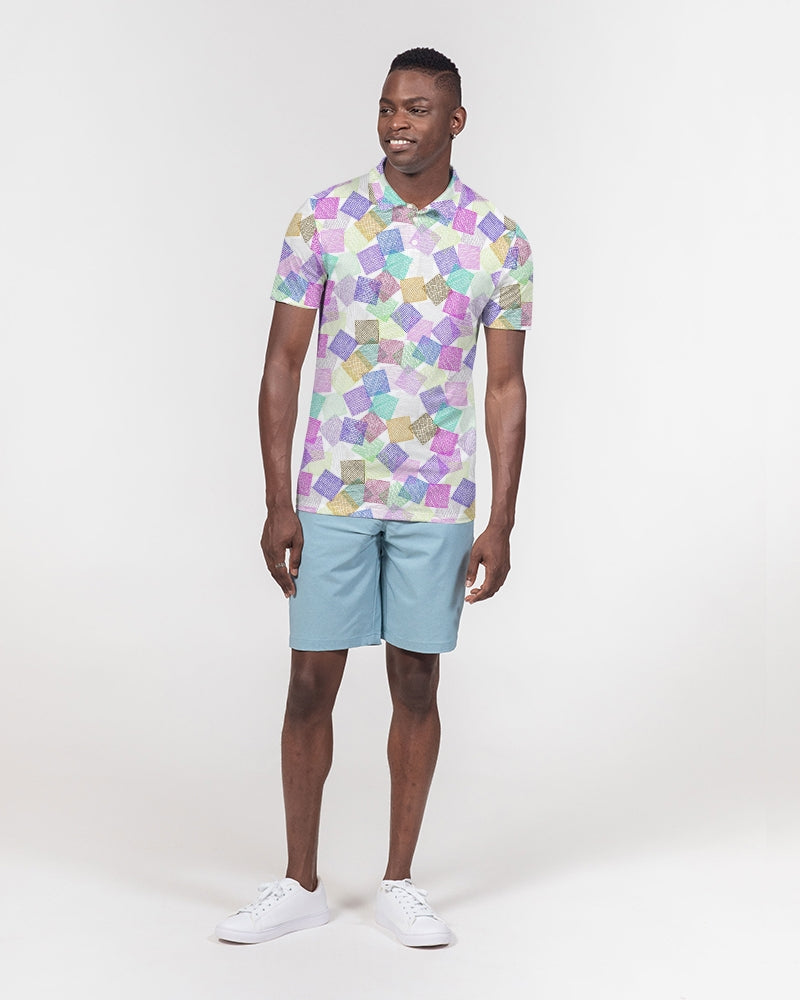 Boxes White Men's Slim Fit Short Sleeve Polo