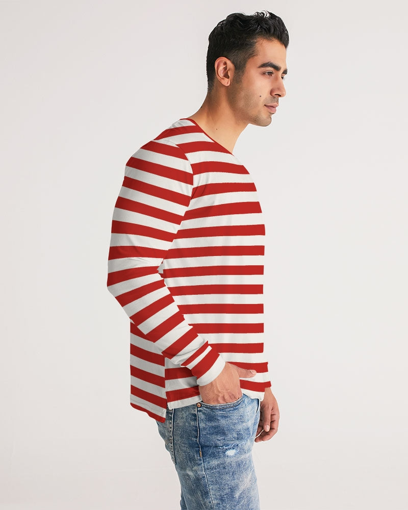 Classic Vluxe Red Stripe Men's Long Sleeve Tee