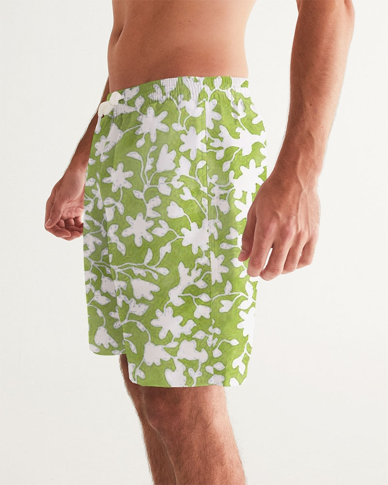 Camo Flower Grass Men's Swim Trunk