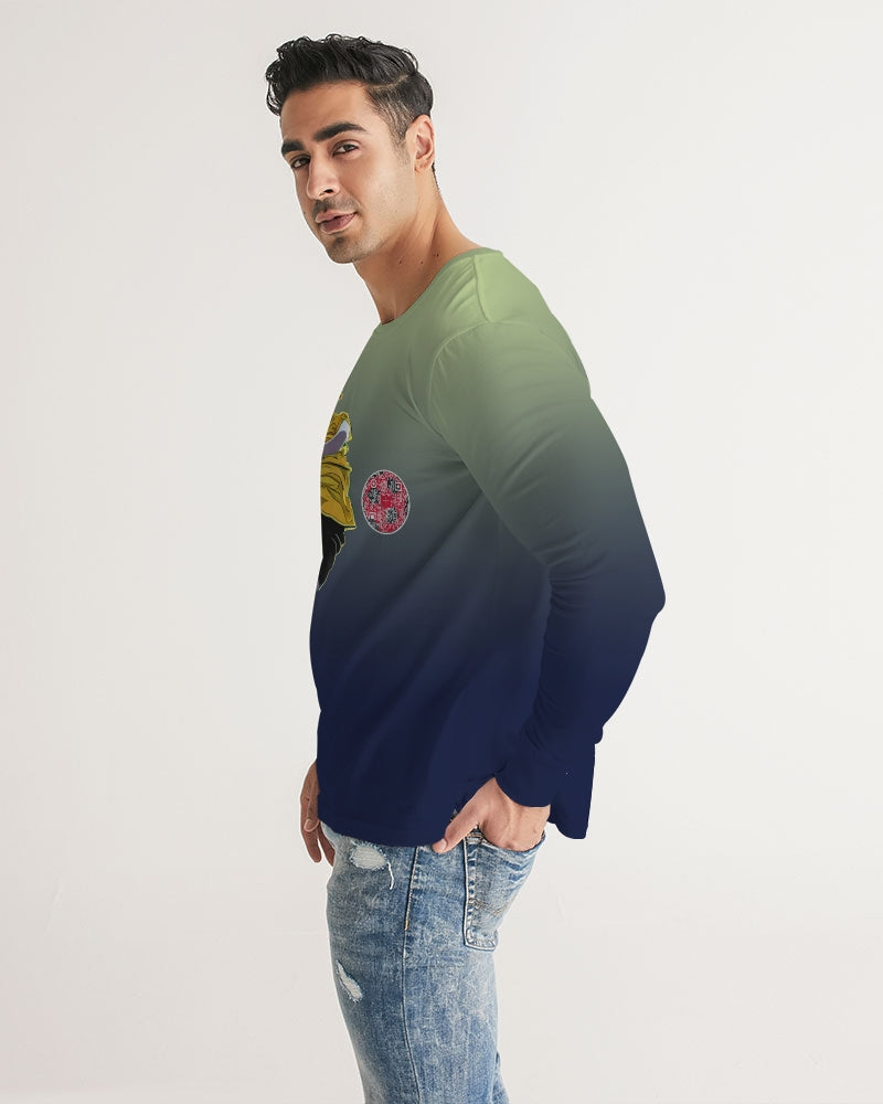 Kick It Navy/Lime Men's Long Sleeve Tee | Always Get Lucky