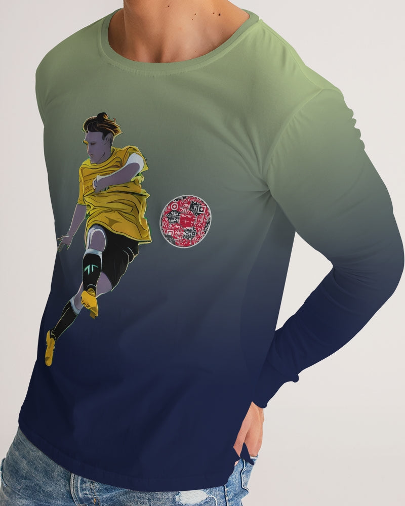 Kick It Navy/Lime Men's Long Sleeve Tee | Always Get Lucky