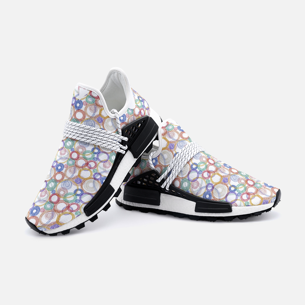 Spinning Planets White Unisex Lightweight Sneaker from Vluxe by Lucky Nahum