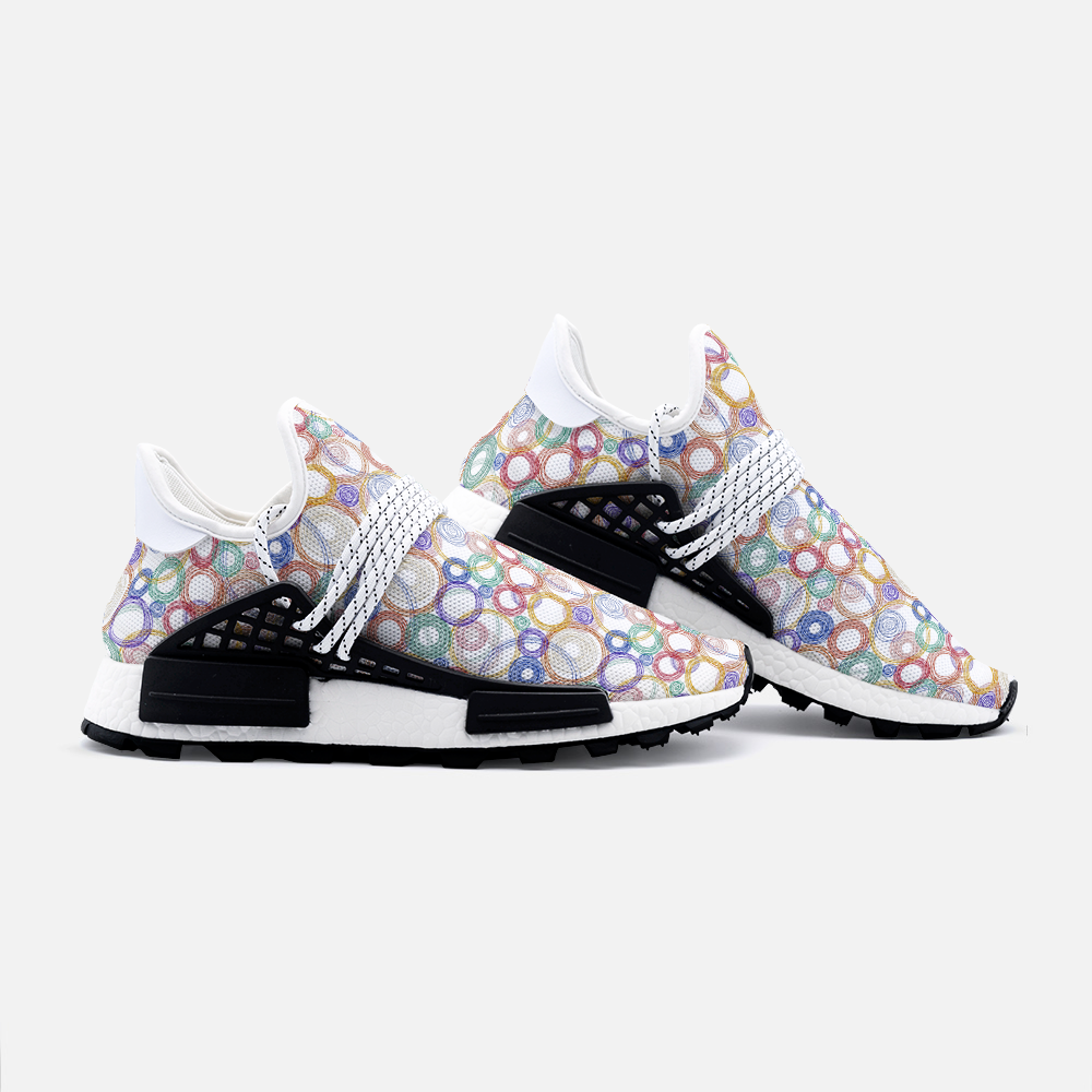 Spinning Planets White Unisex Lightweight Sneaker from Vluxe by Lucky Nahum