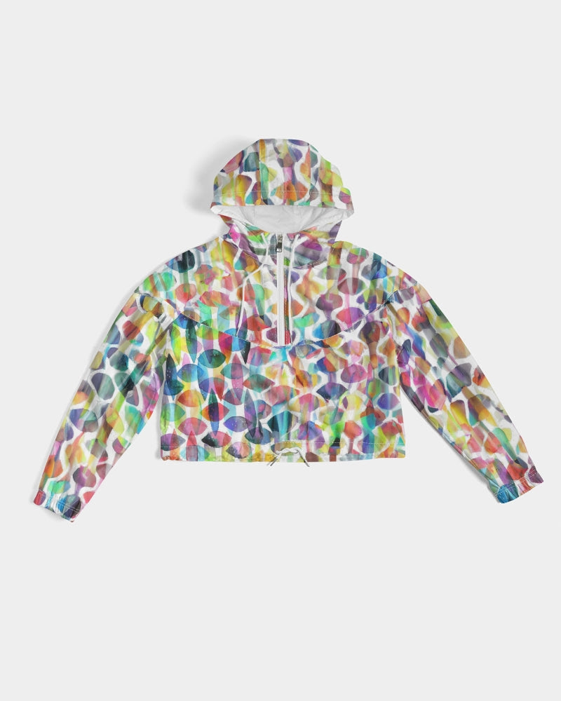 Vieste Women's All-Over Print Cropped Windbreaker