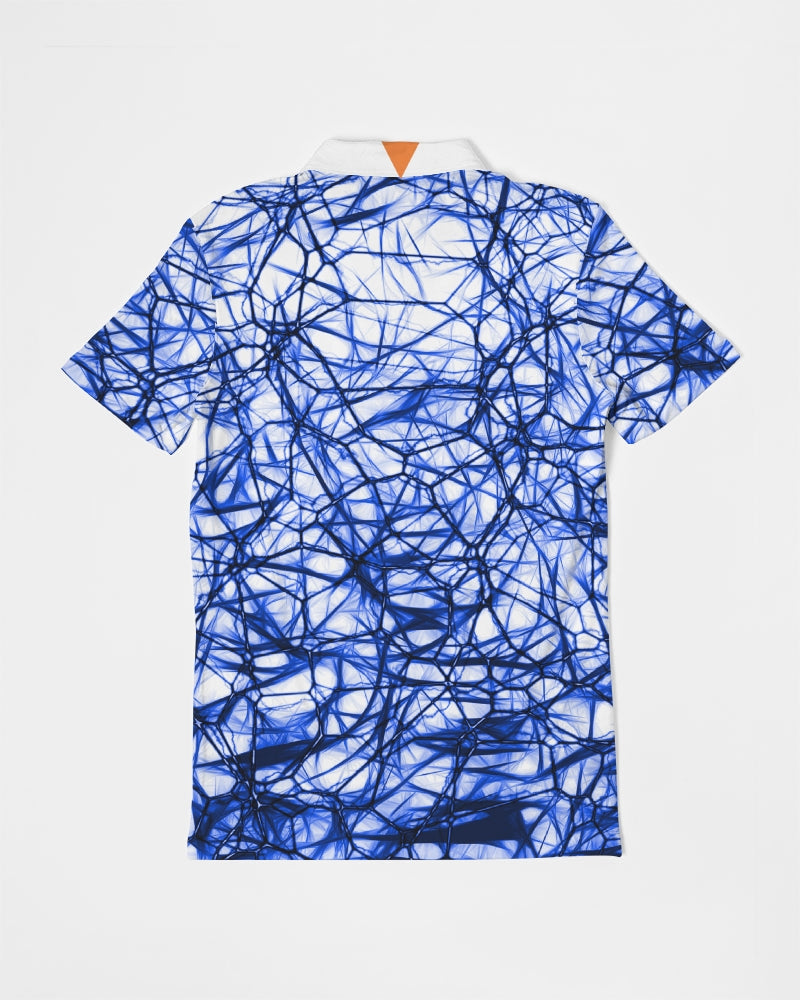 Wired Blue Men's Slim Fit Short Sleeve Polo from Vluxe by Lucky Nahum