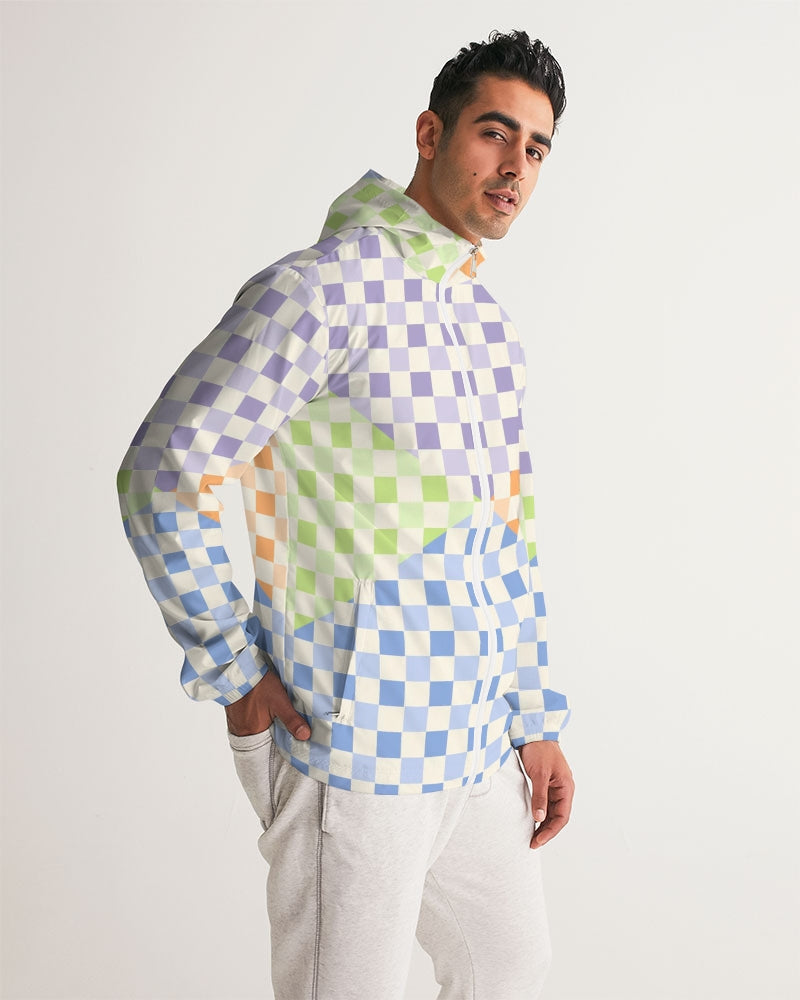 Criss Cross Check Multi Men's Windbreaker | Always Get Lucky