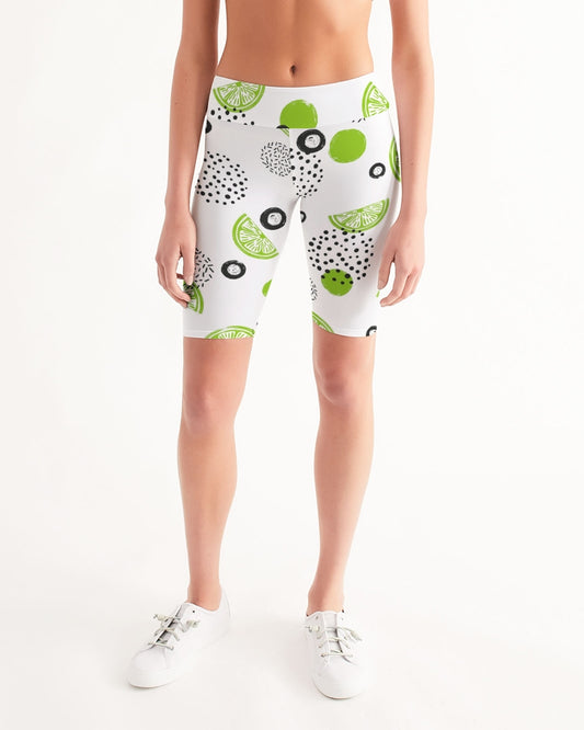 Lime-et-less Women's Mid-Rise Bike Shorts