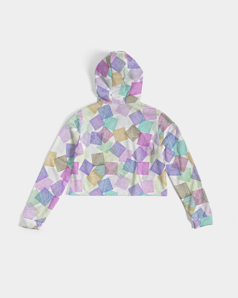 Boxes White Women's Cropped Hoodie