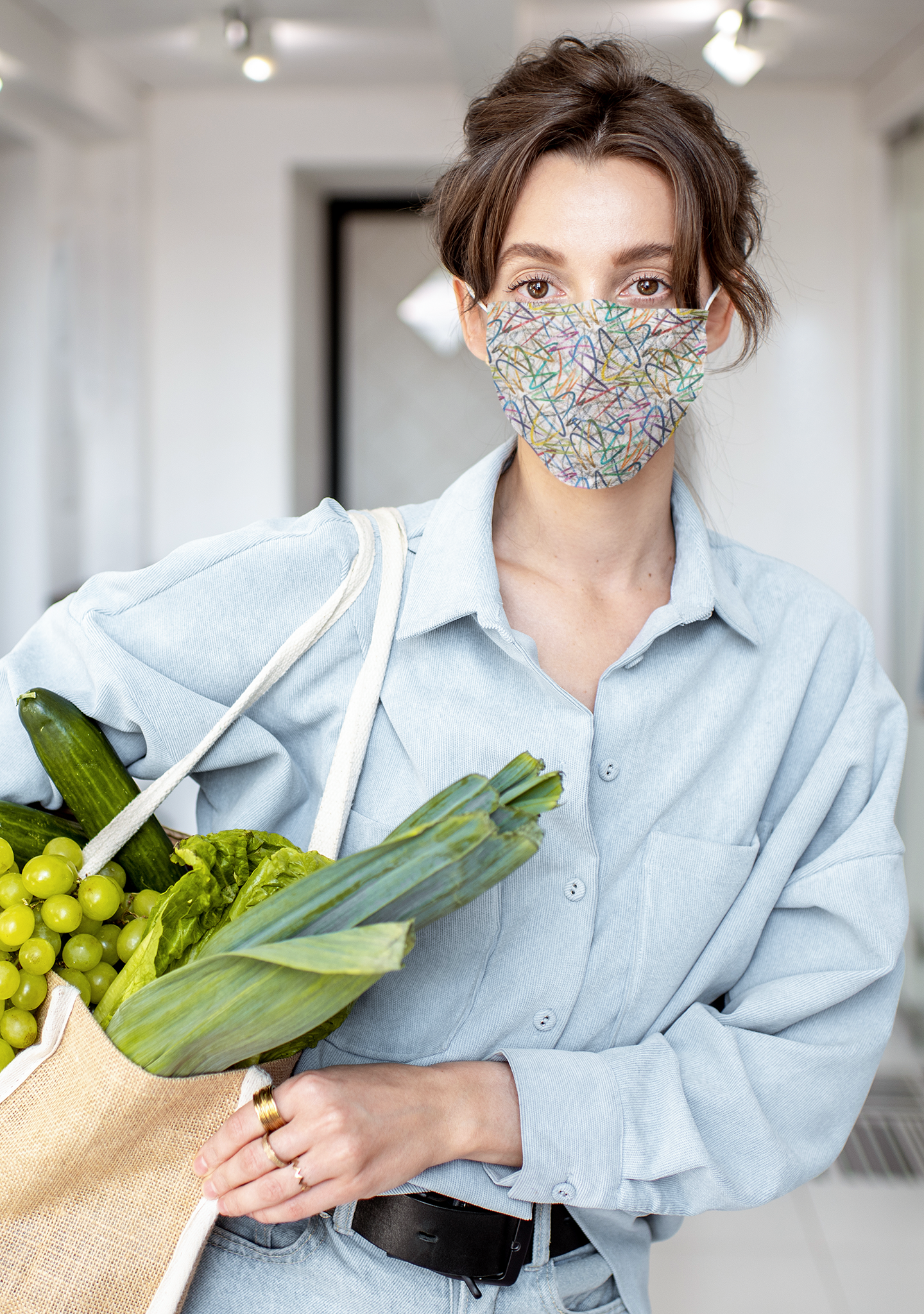 Artful Confusion Double Layer Fabric Face Mask from Vluxe by Lucky Nahum
