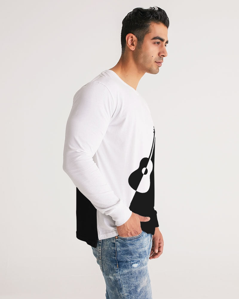 Guitar Style Black Men's Long Sleeve Tee