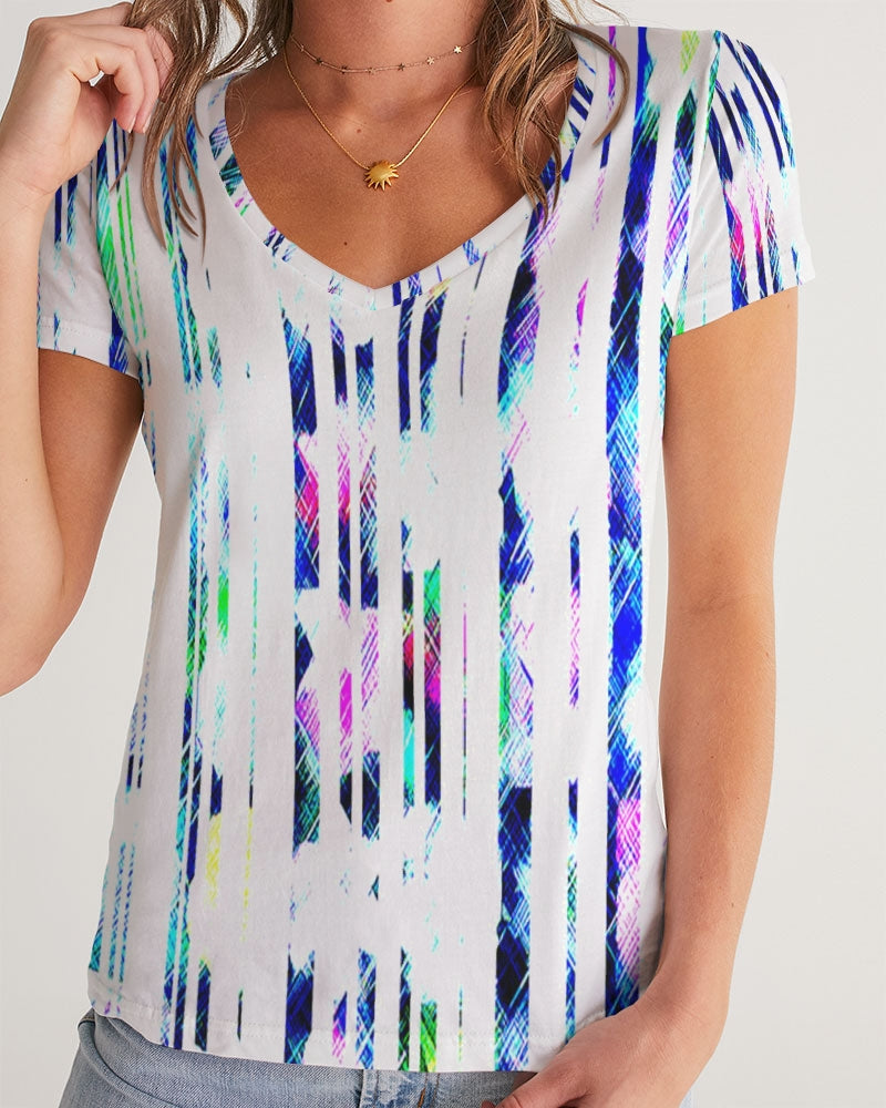 Blur The Lines Women's V-Neck Tee