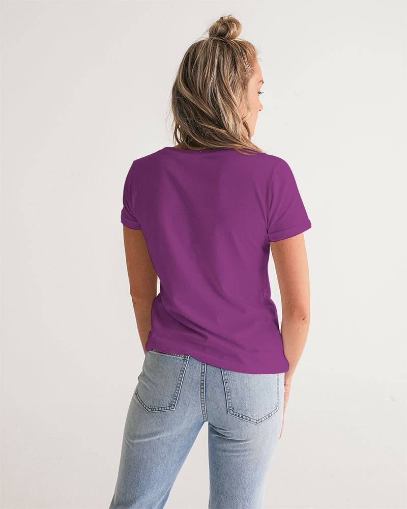 Caffeine Queen Purple Women's V-Neck Tee