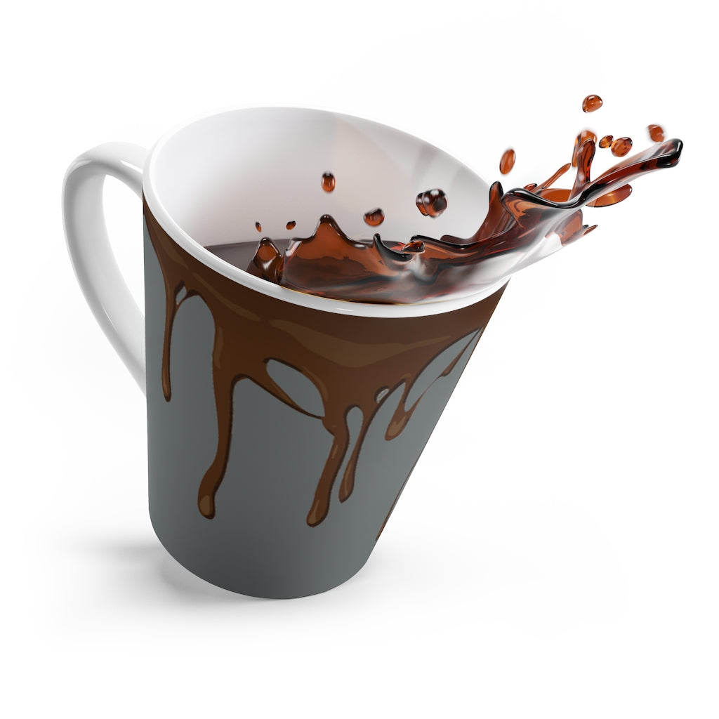 Dripped Stormy Gray Latte Mug from Vluxe by Lucky Nahum