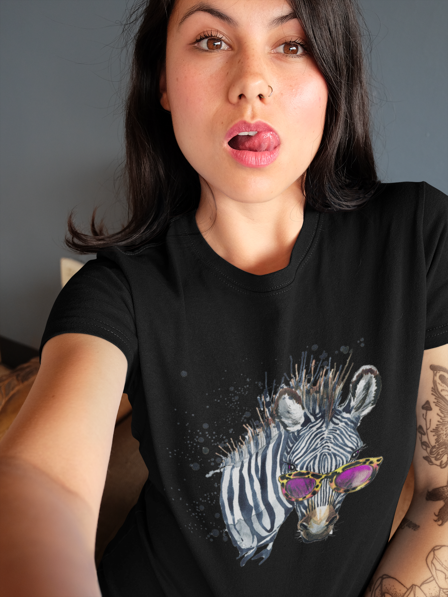 Elton Zebra Short-Sleeve Unisex T-Shirt from Vluxe by Lucky Nahum