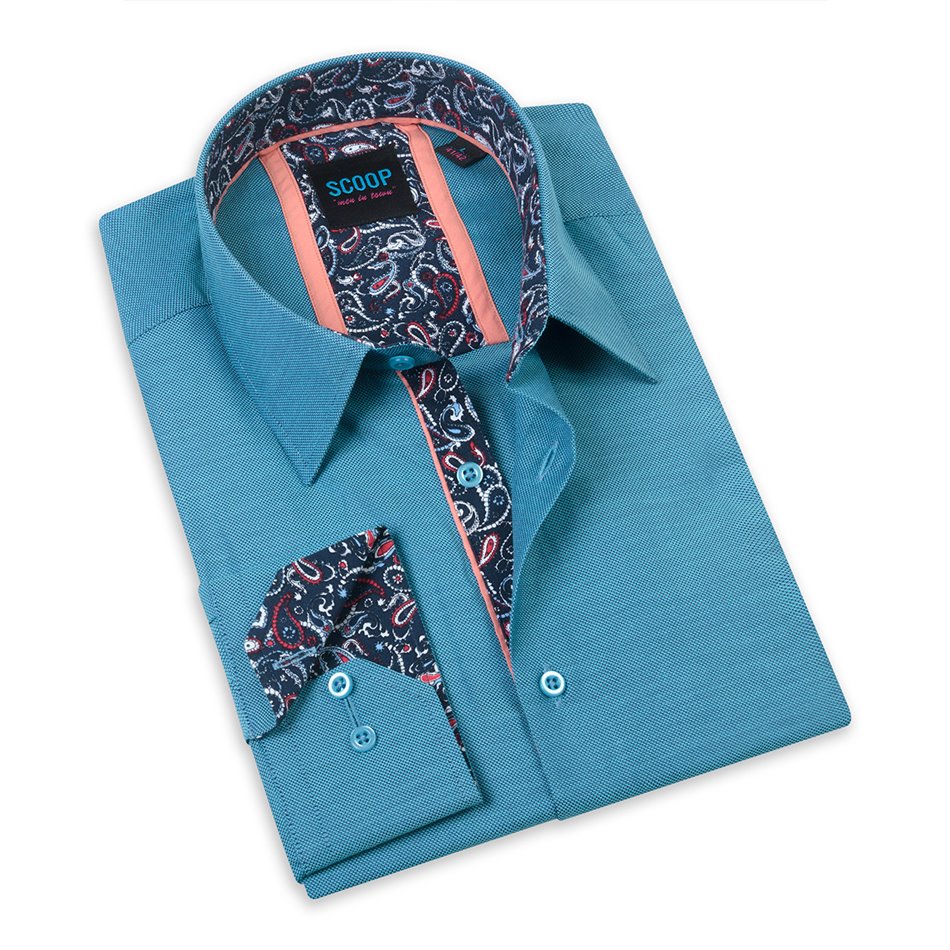 Solid With Contrast Fabric Gordo Teal