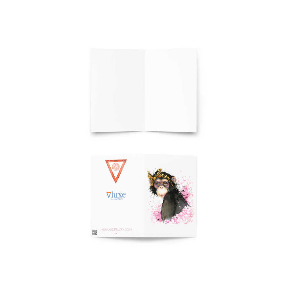 Simply Chimpy Dahhhling! Greeting card