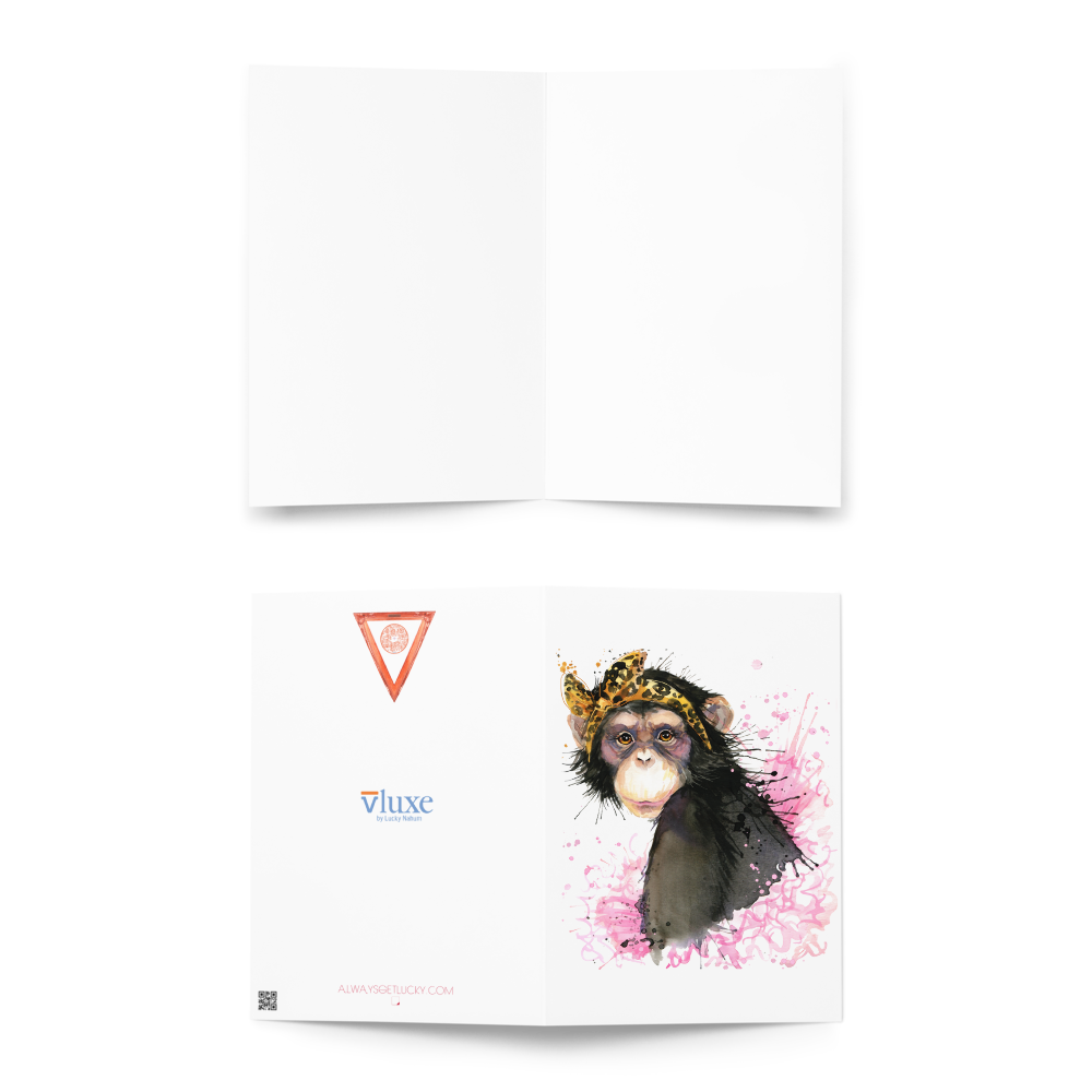Simply Chimpy Dahhhling! Greeting card