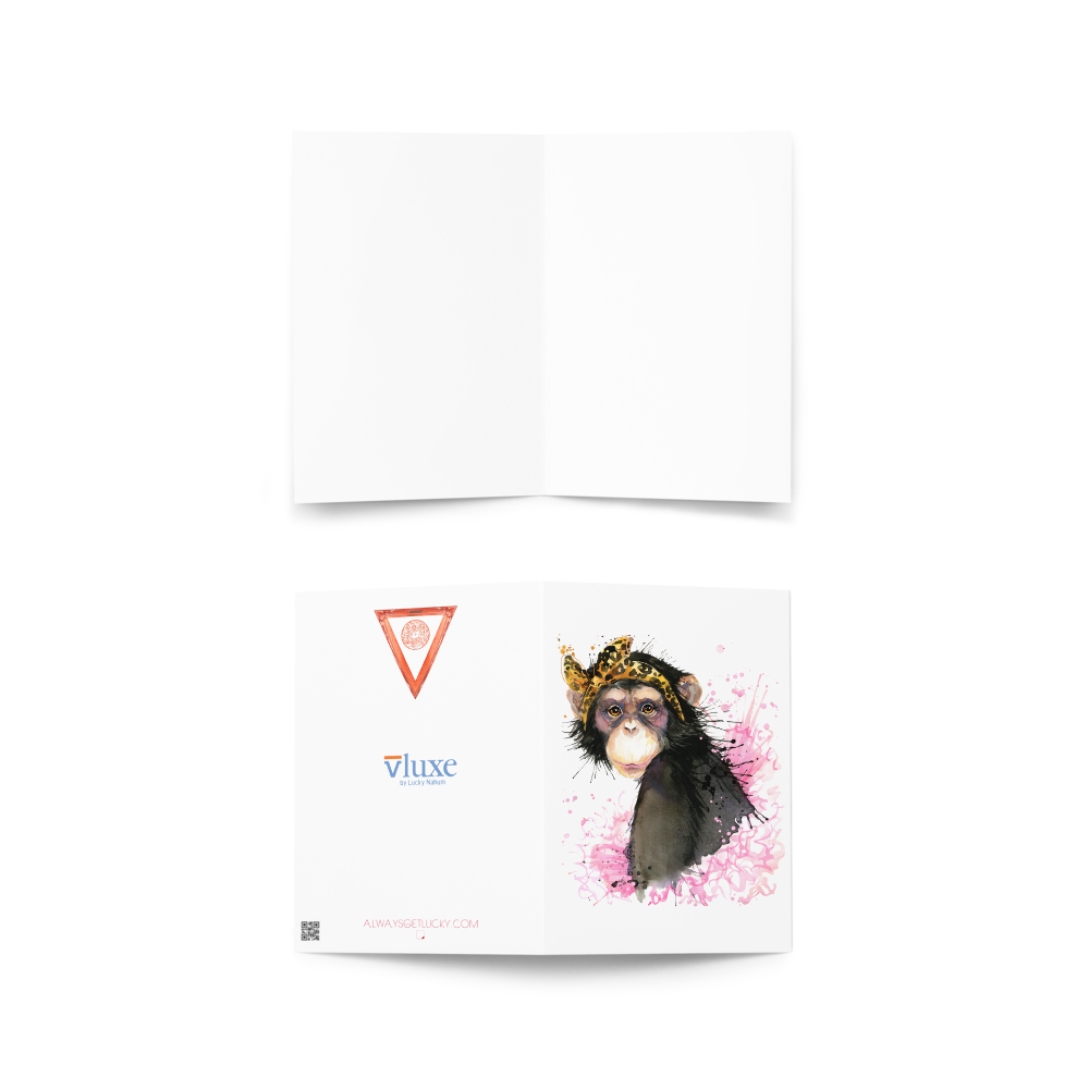 Simply Chimpy Dahhhling! Greeting card