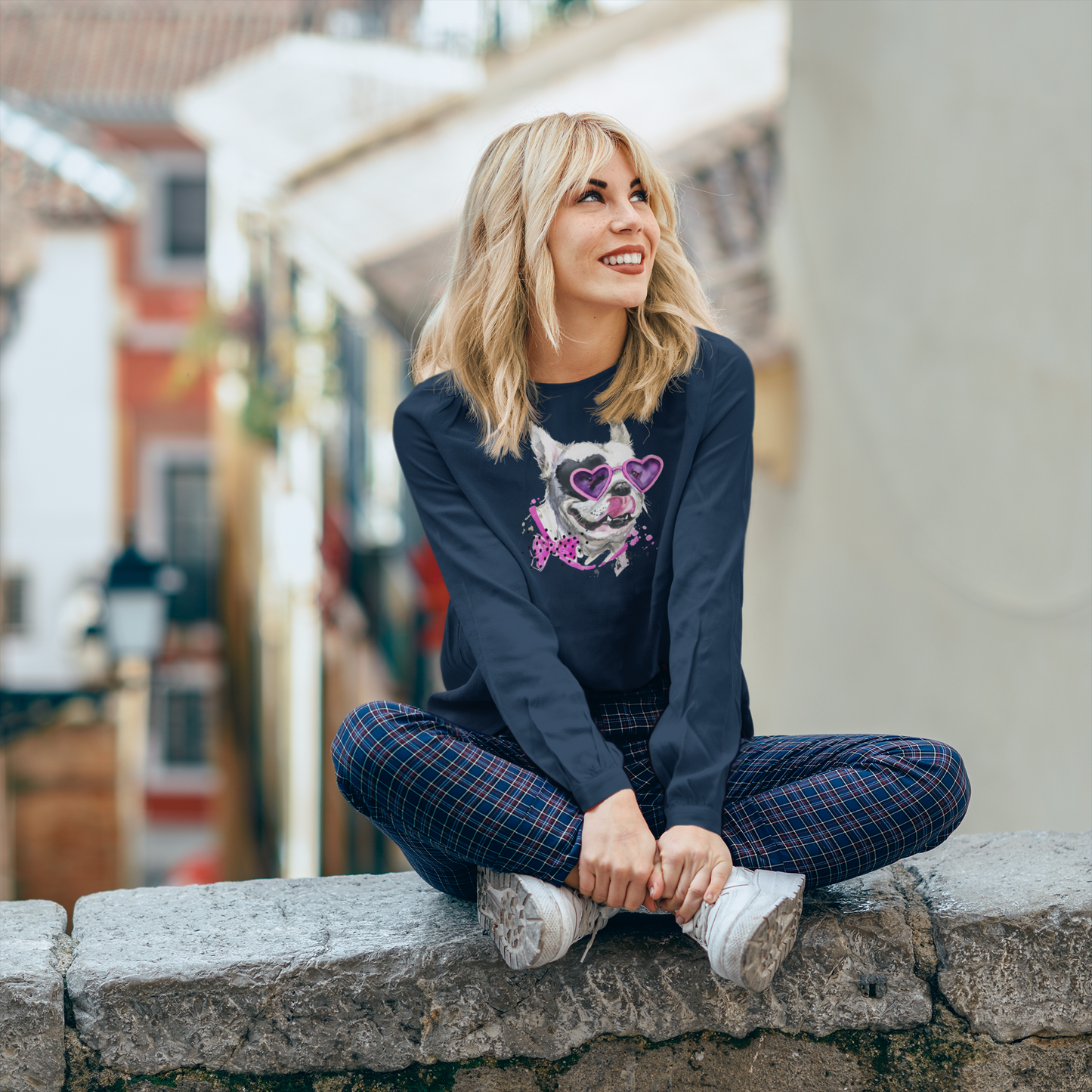 Elton Puppy Unisex Long Sleeve Tee from Vluxe by Lucky Nahum