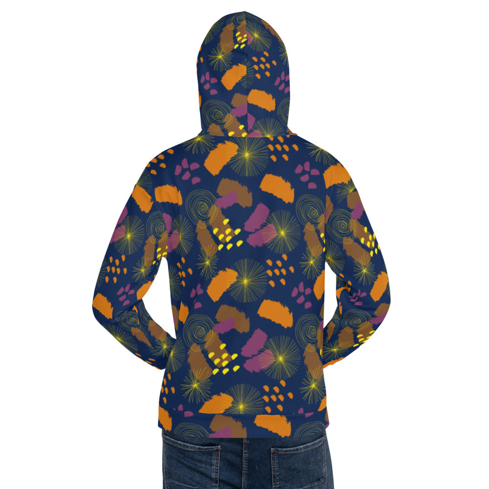 Lucky Camo Navy Multi Unisex Hoodie from Vluxe by Lucky Nahum