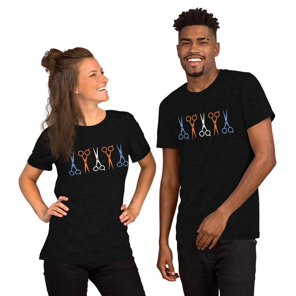 Multi Colored Scissors Short-Sleeve Unisex crew