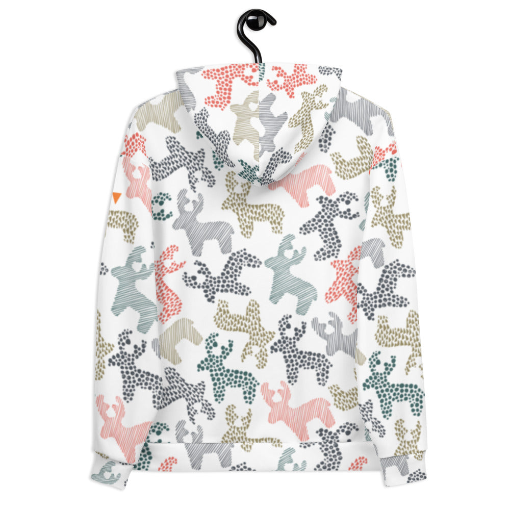 Roaming Reindeer White Unisex Hoodie from Vluxe by Lucky Nahum