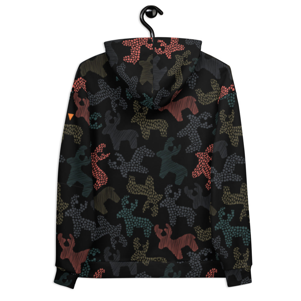 Roaming Reindeer Black Unisex Hoodie from Vluxe by Lucky Nahum