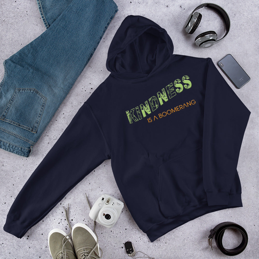Kindness Is A Boomerang Hooded Sweatshirt from Vluxe by Lucky Nahum