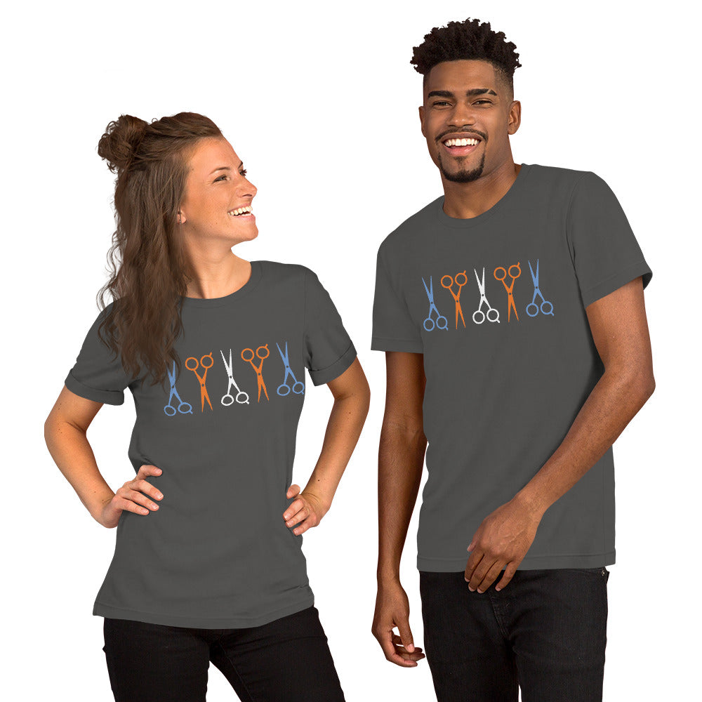Multi Colored Scissors Short-Sleeve Unisex crew