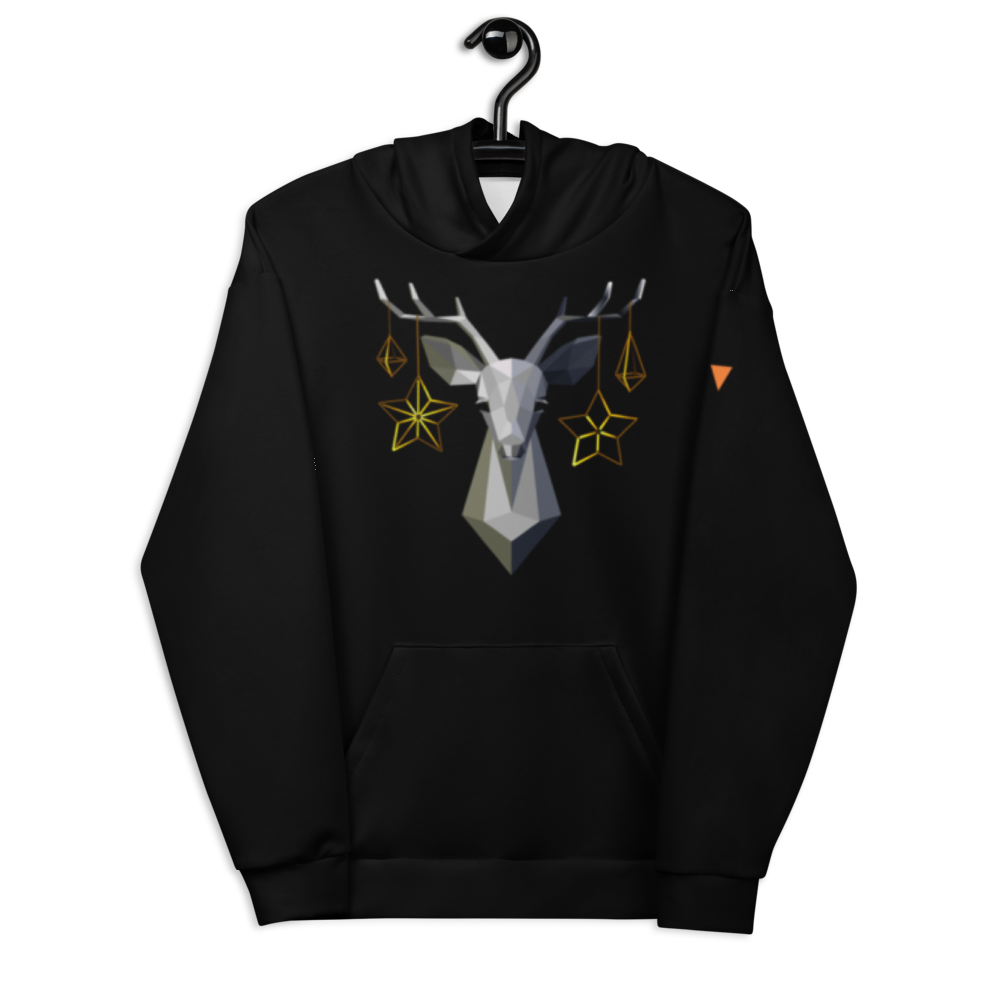 Reindeer Black Unisex Hoodie from Vluxe by Lucky Nahum