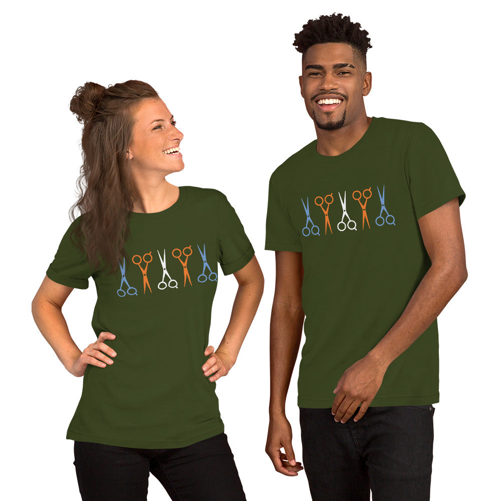 Multi Colored Scissors Short-Sleeve Unisex crew
