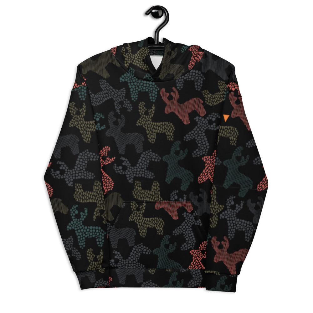 Roaming Reindeer Black Unisex Hoodie from Vluxe by Lucky Nahum