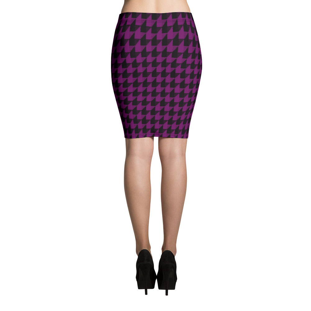 Deep Fuchsia Hound Pencil Skirt