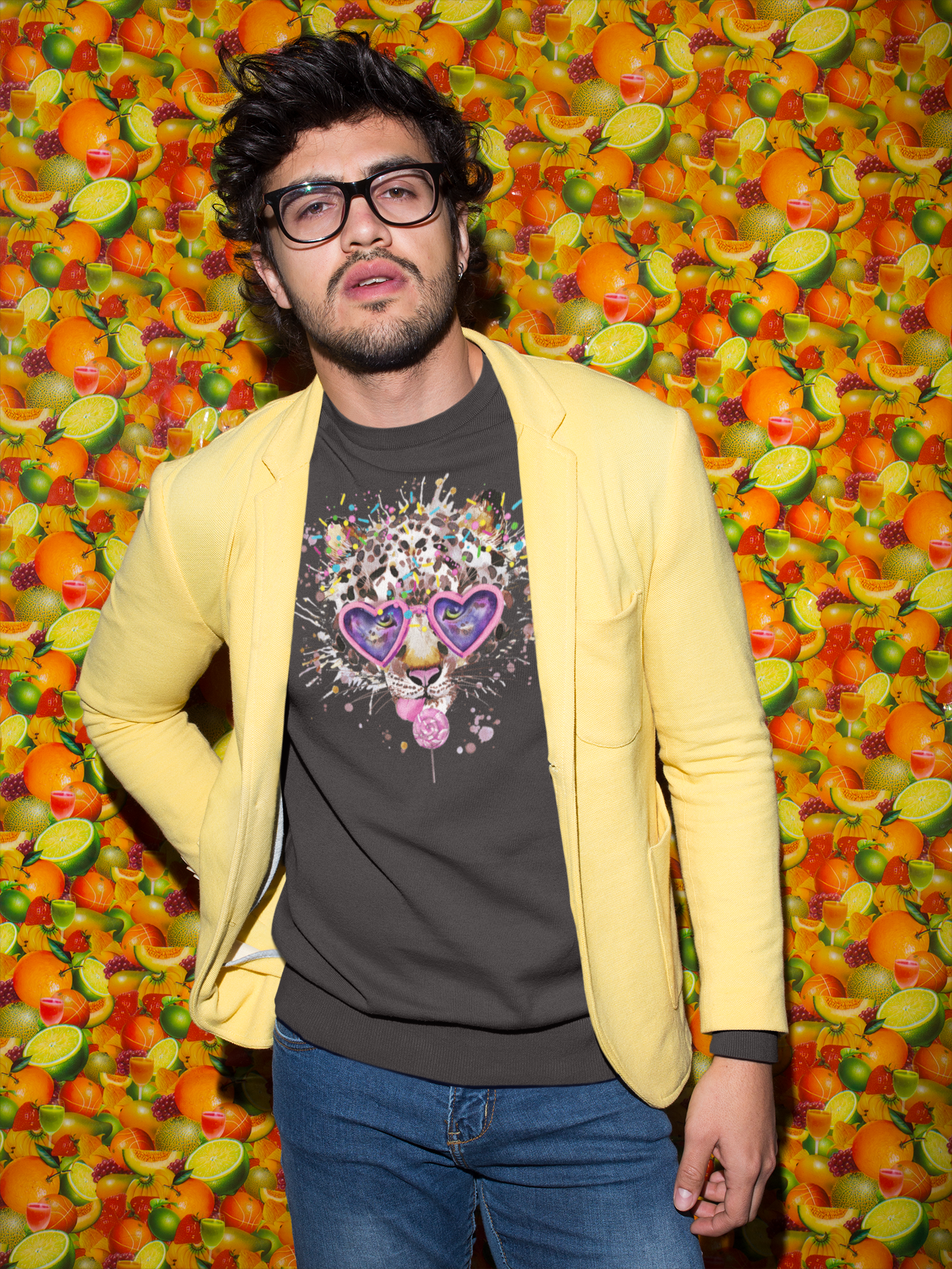 Elton Feline Short-Sleeve Unisex T-Shirt from Vluxe by Lucky Nahum