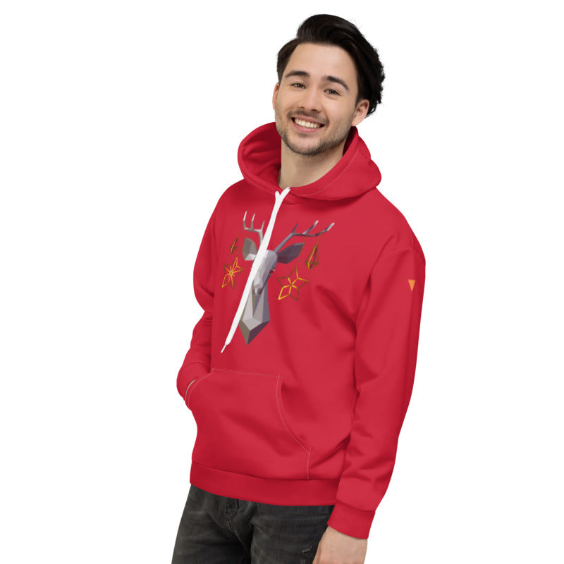 Reindeer Red Unisex Hoodie from Vluxe by Lucky Nahum