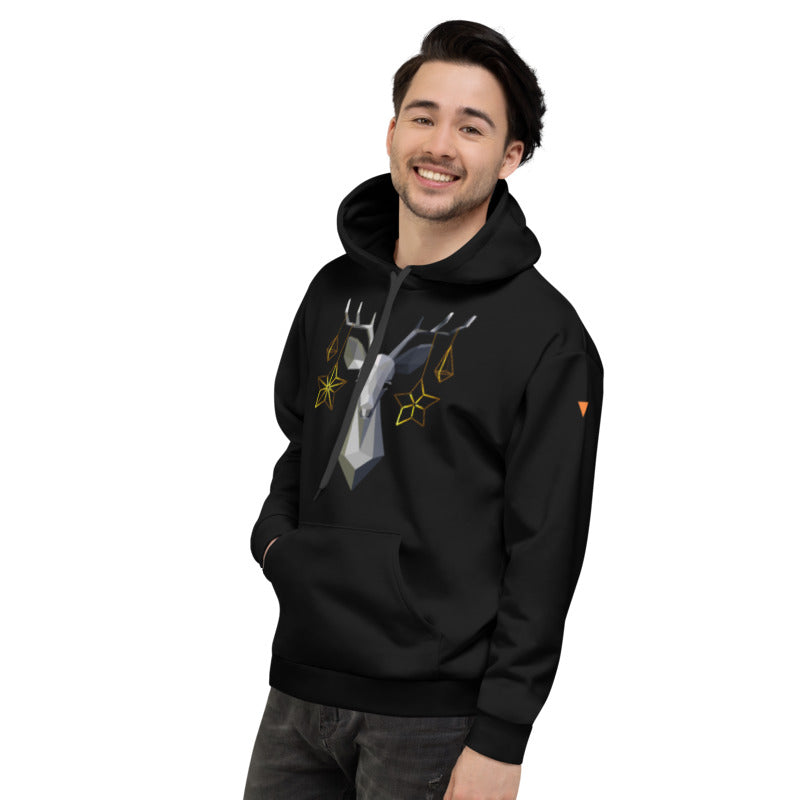 Reindeer Black Unisex Hoodie from Vluxe by Lucky Nahum