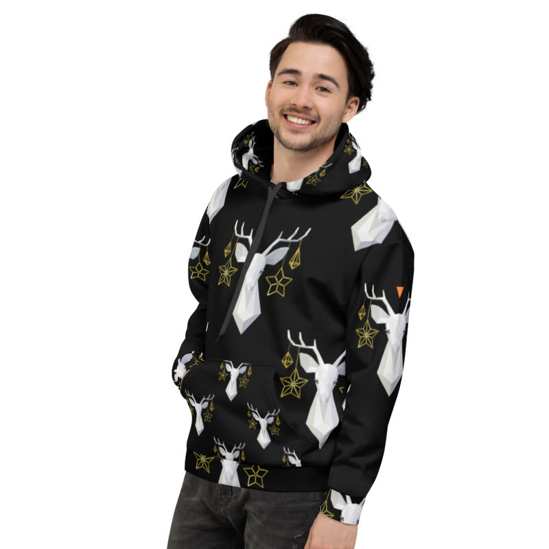 Reindeer Head Unisex Hoodie from Vluxe by Lucky Nahum