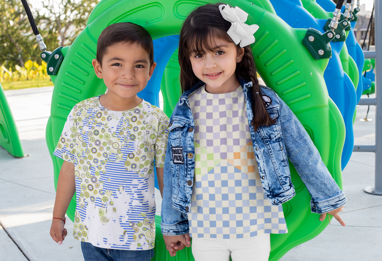 Criss Cross Check All-Over Print Kid's T-Shirt