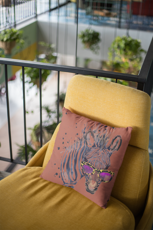 Elton Zebra Brick Faux Suede Square Pillow from Vluxe by Lucky Nahum