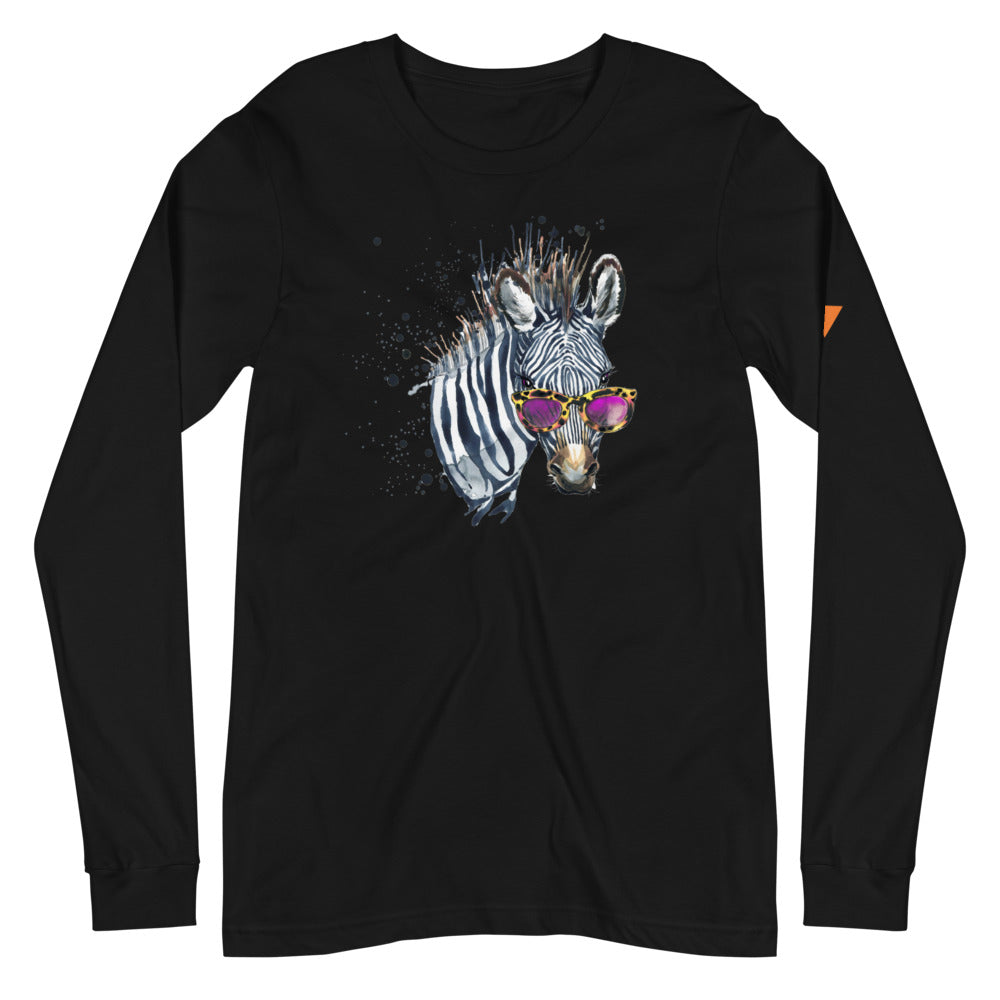 Elton Zebra Unisex Long Sleeve Tee from Vluxe by Lucky Nahum