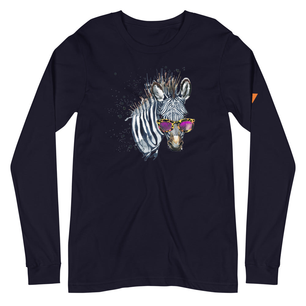 Elton Zebra Unisex Long Sleeve Tee from Vluxe by Lucky Nahum