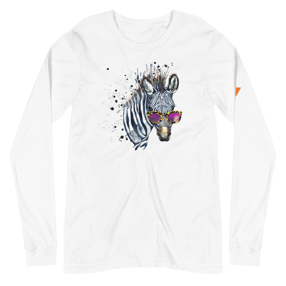 Elton Zebra Unisex Long Sleeve Tee from Vluxe by Lucky Nahum