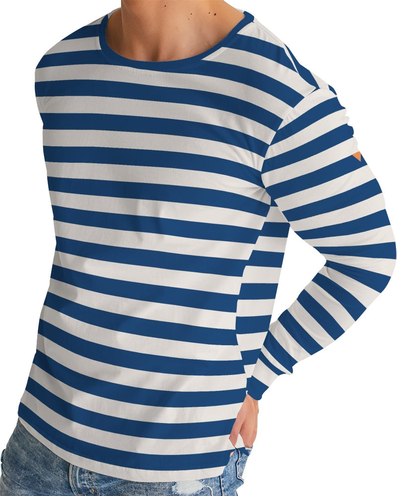 Classic Vluxe Navy Stripe Men's Long Sleeve Tee