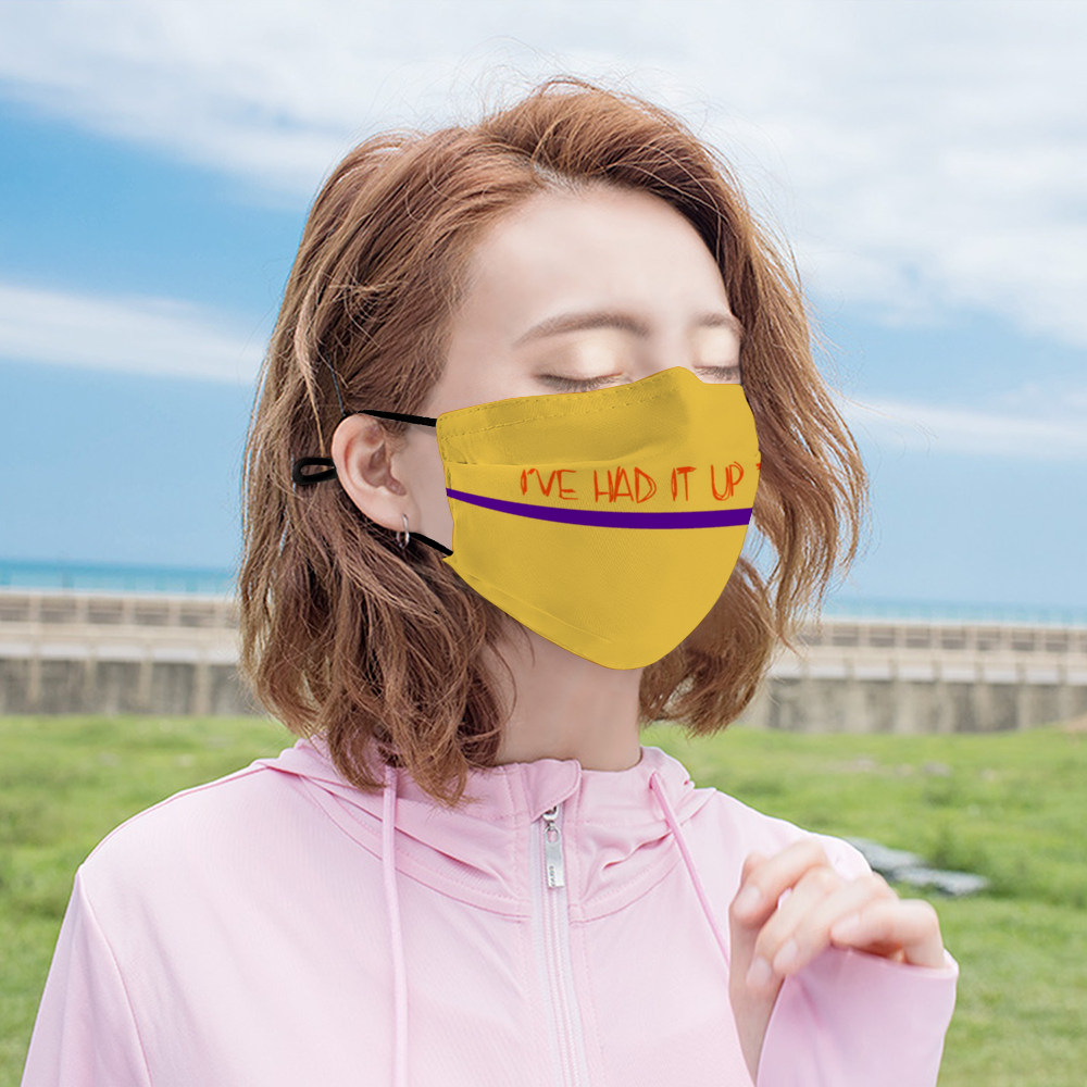 I'VE HAD IT - Yellow Customizable Face Cover with Filter Element for Adults