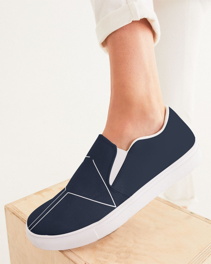 Lucky Lime Geometric Navy Women's Slip-On Canvas Shoe