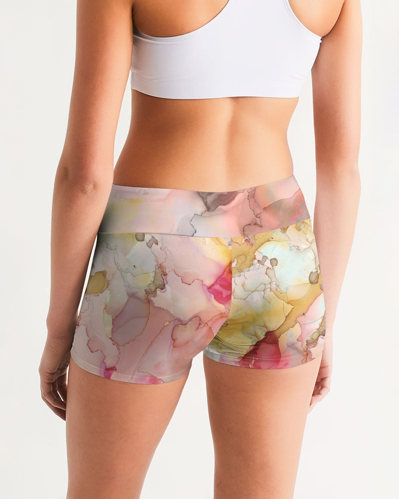 Smoke Gets in Your Eyes Women's Mid-Rise Yoga Shorts | Always Get Lucky