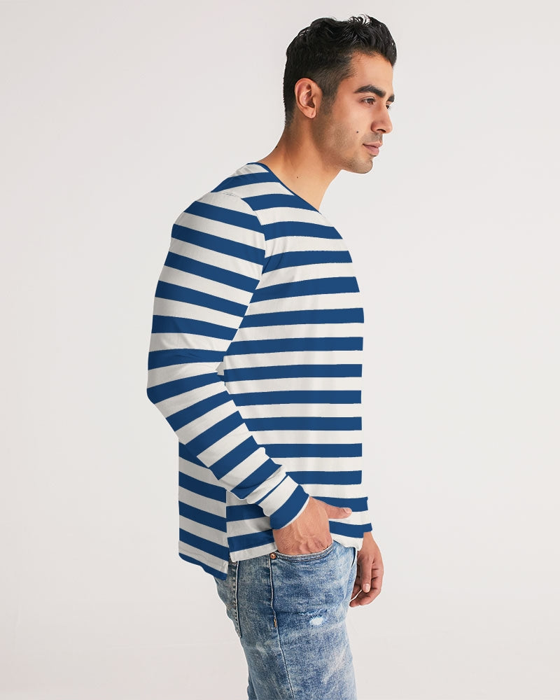 Classic Vluxe Navy Stripe Men's Long Sleeve Tee